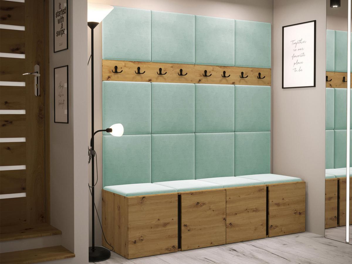 GARDEROBEN-SET Orion V - Eiche Artisan/Mintgrün, Holzwerkstoff/Kunststoff (168/186/46cm) - MIRJAN24
