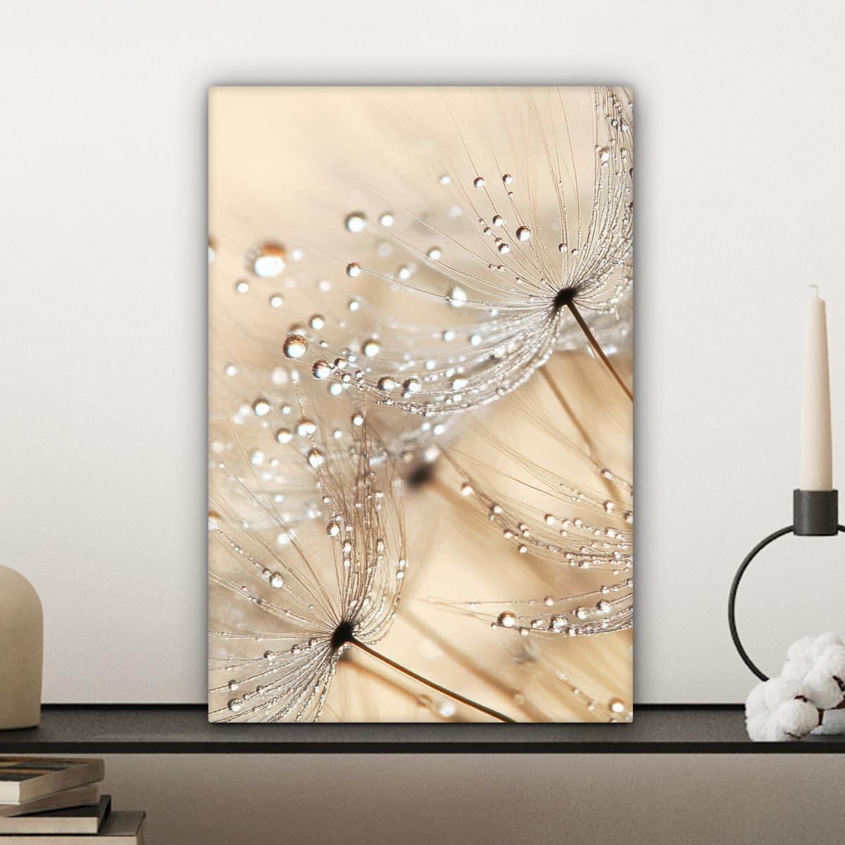 LEINWANDBILD Löwenzahn - Abstrakt - Natur - Beige Deko Wohnzimmer 20x30 cm - Braun, Textil (20/30cm) - MuchoWow