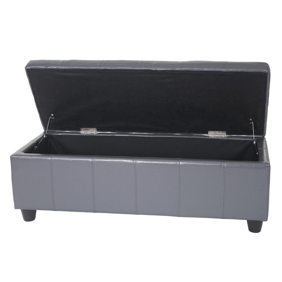 AUFBEWAHRUNGS-TRUHE Grau - Grau, Leder (112/45/45cm) - MCW