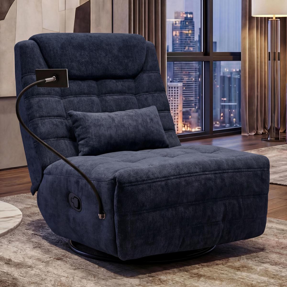 RELAXSESSEL Blau - Blau, Textil (82/96/163cm) - MCW