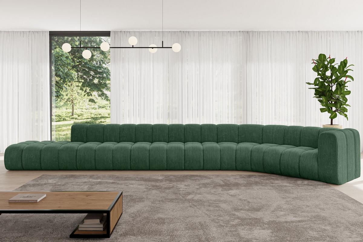 ECKSOFA modulares Sofa Tilmo-L3 - 581x194x70 cm Grün - Grün, Holzwerkstoff/Textil (581/194cm) - ALTDECOR