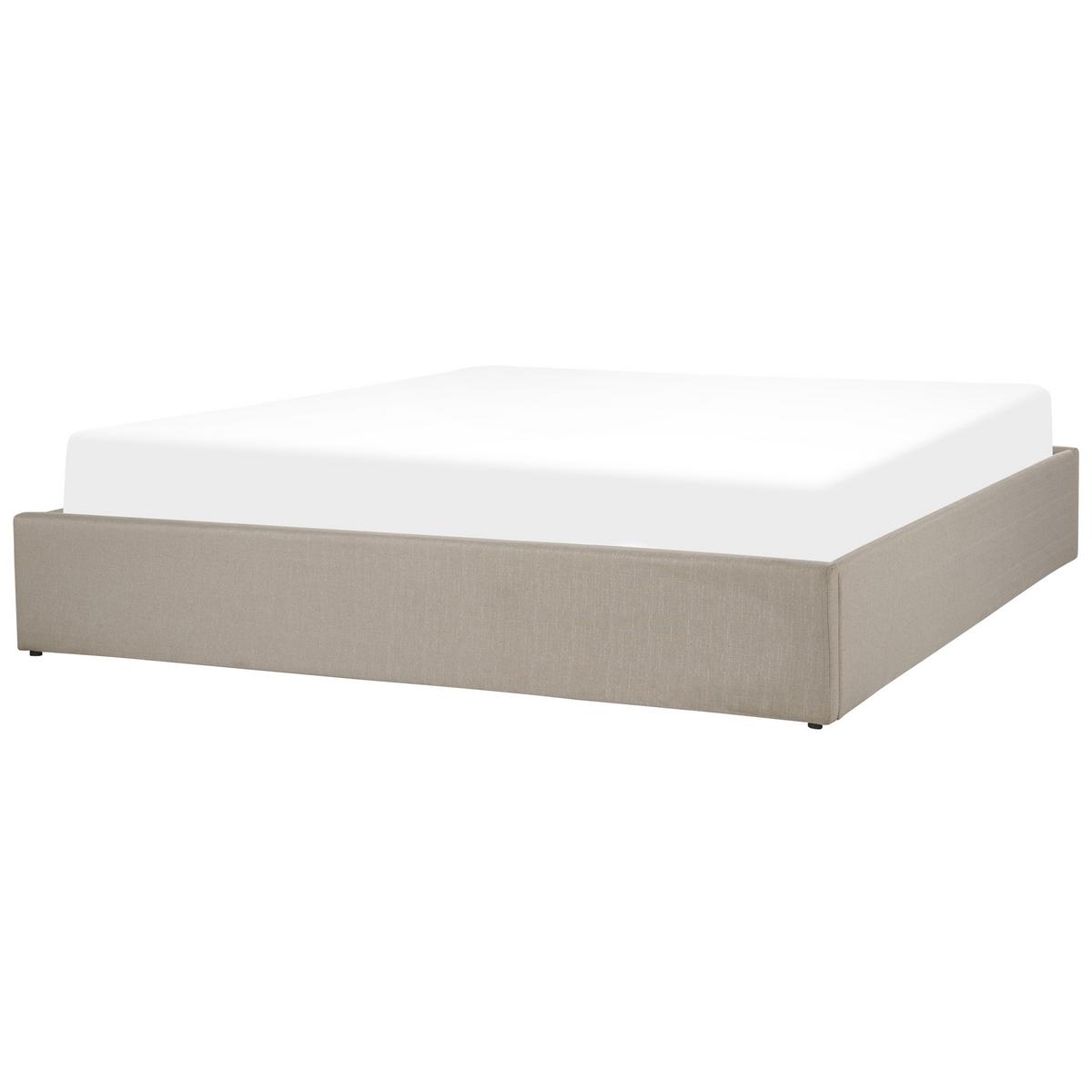 POLSTERBETT 180/200cm Beige Dinan - Beige, Holz/Textil (180/200cm) - Beliani