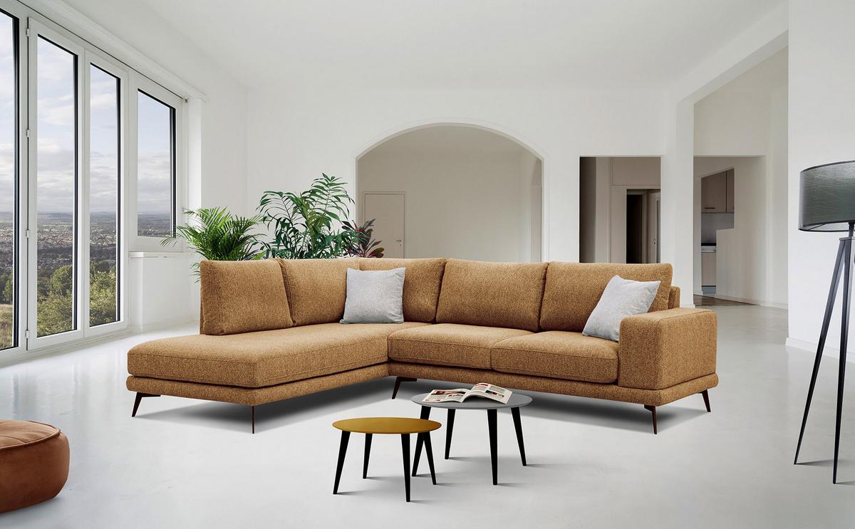 ECKSOFA MEDIOLANE 5-Sitzer, orange - Orange, Holzwerkstoff/Textil (219/282cm) - Wozimo