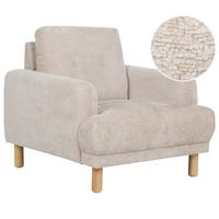 SESSEL Bouclé Beige Tuve - Hellbraun/Beige, Textil (88/85/90cm) - Beliani