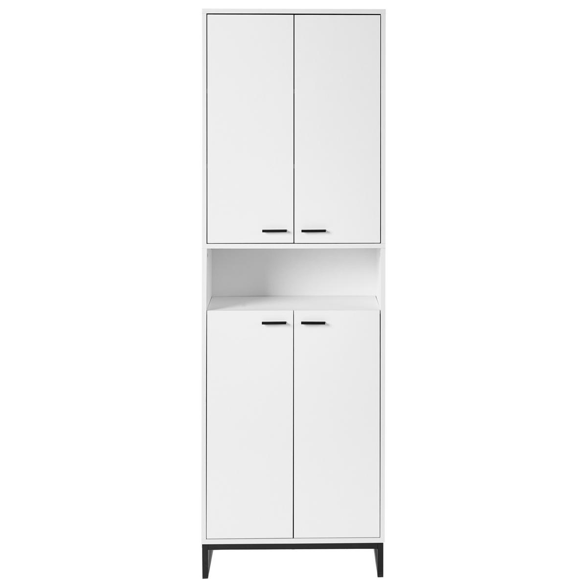 SCHUHSCHRANK Weiß Matane - Schwarz/Weiß, Holzwerkstoff (60/186/33cm) - Beliani