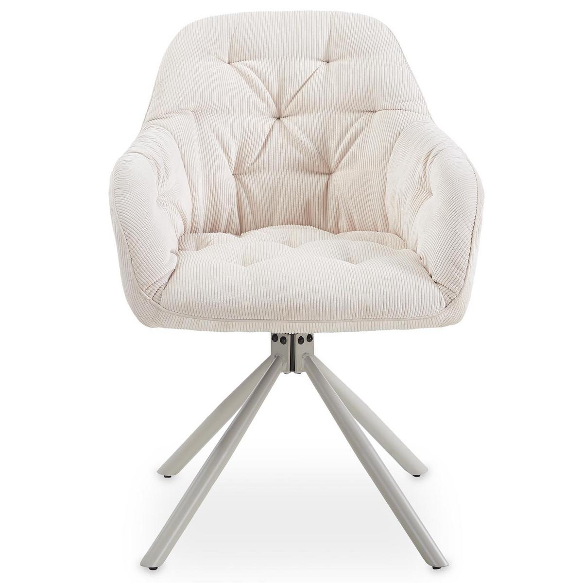 ESSZIMMERSTÜHLE AYA 2er-Set cremeweiß - Creme, Textil (57/83/45cm) - IDIMEX