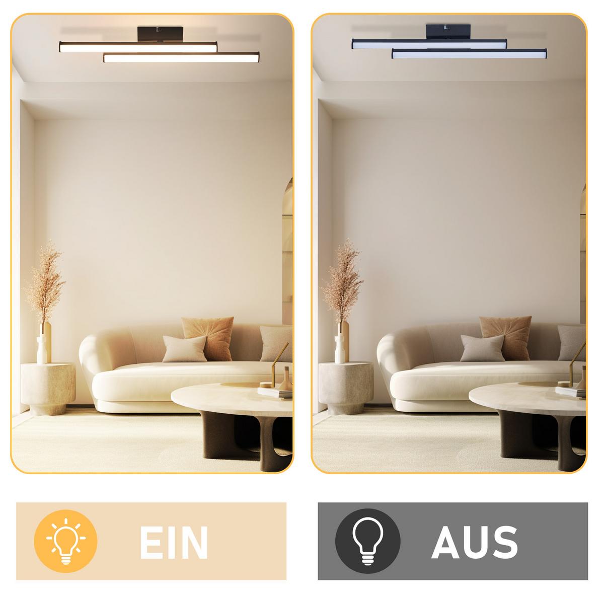 LED WANDLEUCHTE Nasseri - Schwarz, Metall (44/10/5.5cm) - ZMH