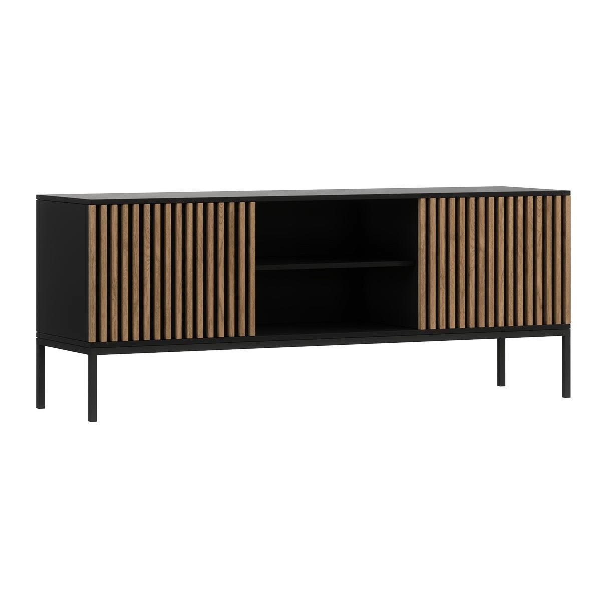TV-MÖBEL Melchior Schwarz - Schwarz, Holzwerkstoff (150/60/40cm) - Petits-meubles