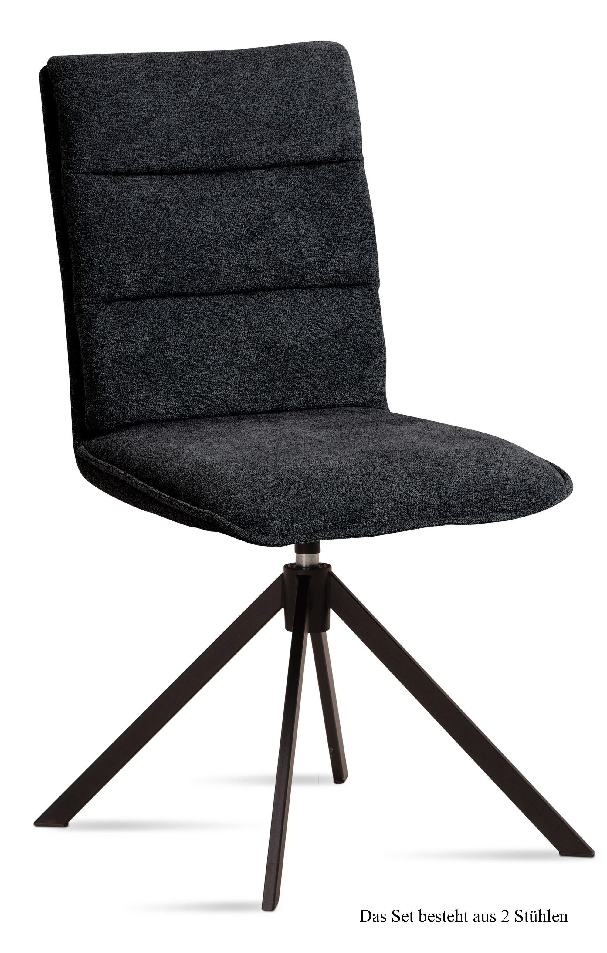 ESSZIMMERSTUHL drehbar (2er-Set) Dekava 47x92x60 Schwarz/Anthrazit - Anthrazit/Schwarz, Kunststoff (60/92/47cm) - 58aufmkessel