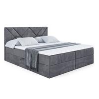 BOXBETT mit Matratze H3 und Lattenrost - BARWA - 140 x 200 Dunkelgrau - Dunkelgrau, Holzwerkstoff (140/200cm) - ALTDECOR