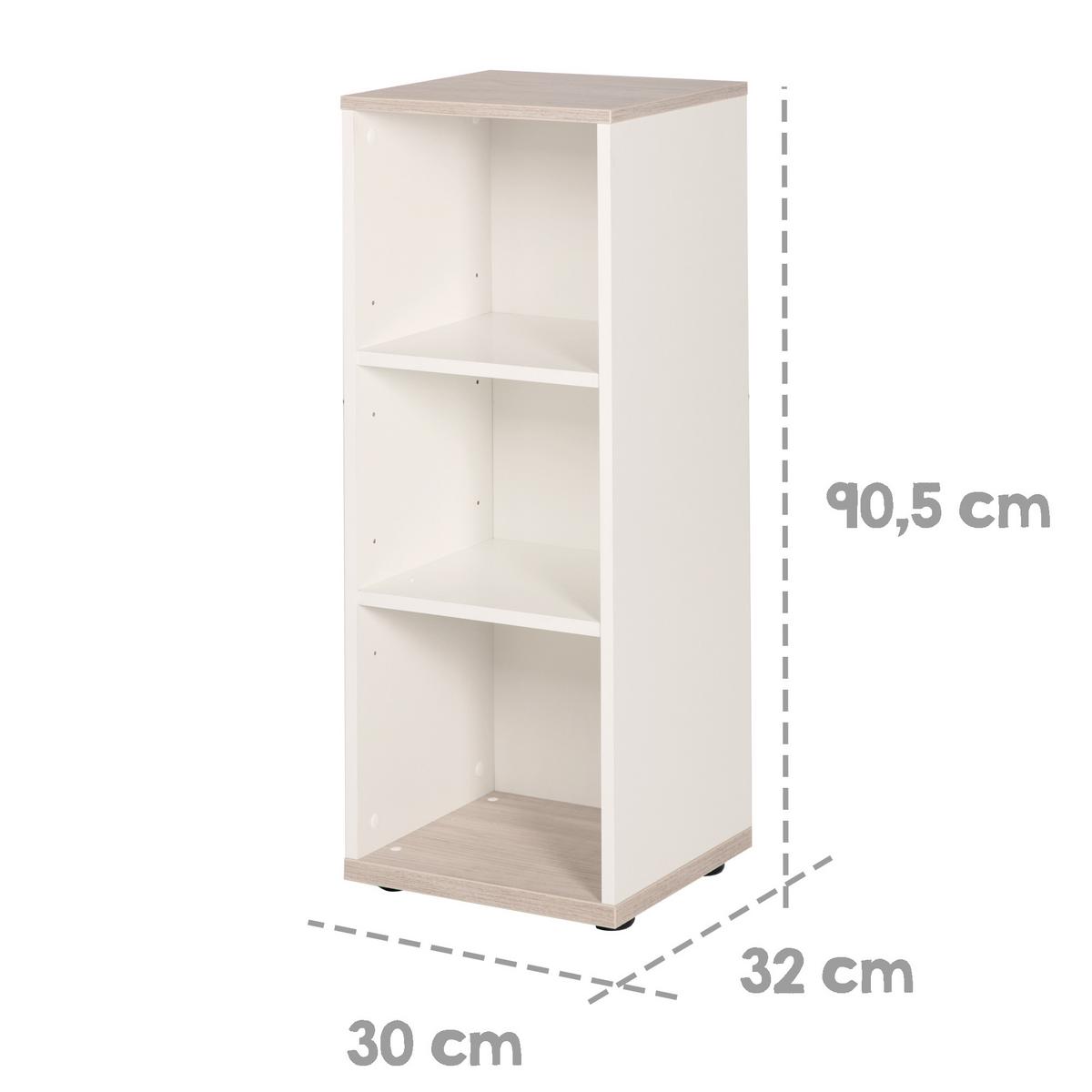 SEITENREGAL Moritz - Weiß, Holzwerkstoff (30.5/90.5/32cm) - Roba