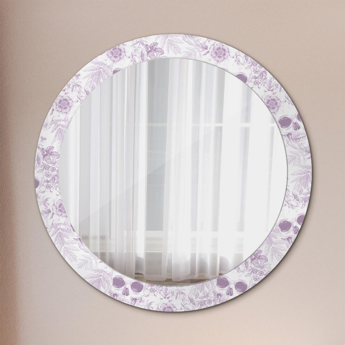 SPIEGEL Rund Ø 80 cm mit Aufdruck - Violett, Glas (80/80/0.4cm) - Wallfluent