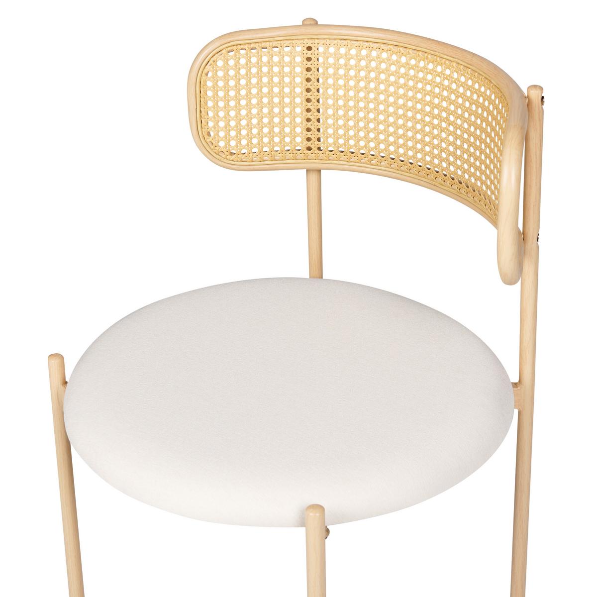 ESSZIMMERSTUHL 2er-Set Metall heller Holzfarbton/creme Andover - Hellbraun/Beige, Metall (50/75/50cm) - Beliani