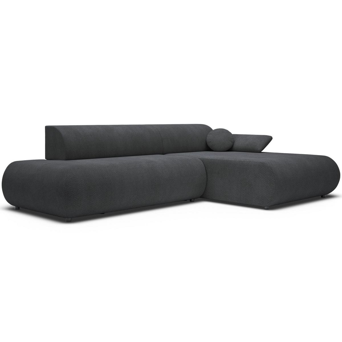 ECKSOFA Armone Graphit Chenille - Schwarz, Kunststoff/Textil (173.5/286cm) - Selsey