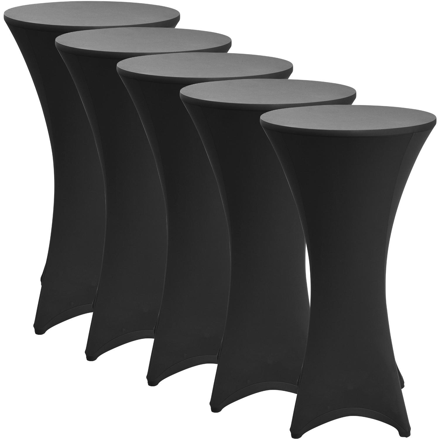 STEHTISCHHUSSE Stella Ø 70cm Schwarz (5tlg) - Schwarz, Textil (70/110cm) - Beautissu 