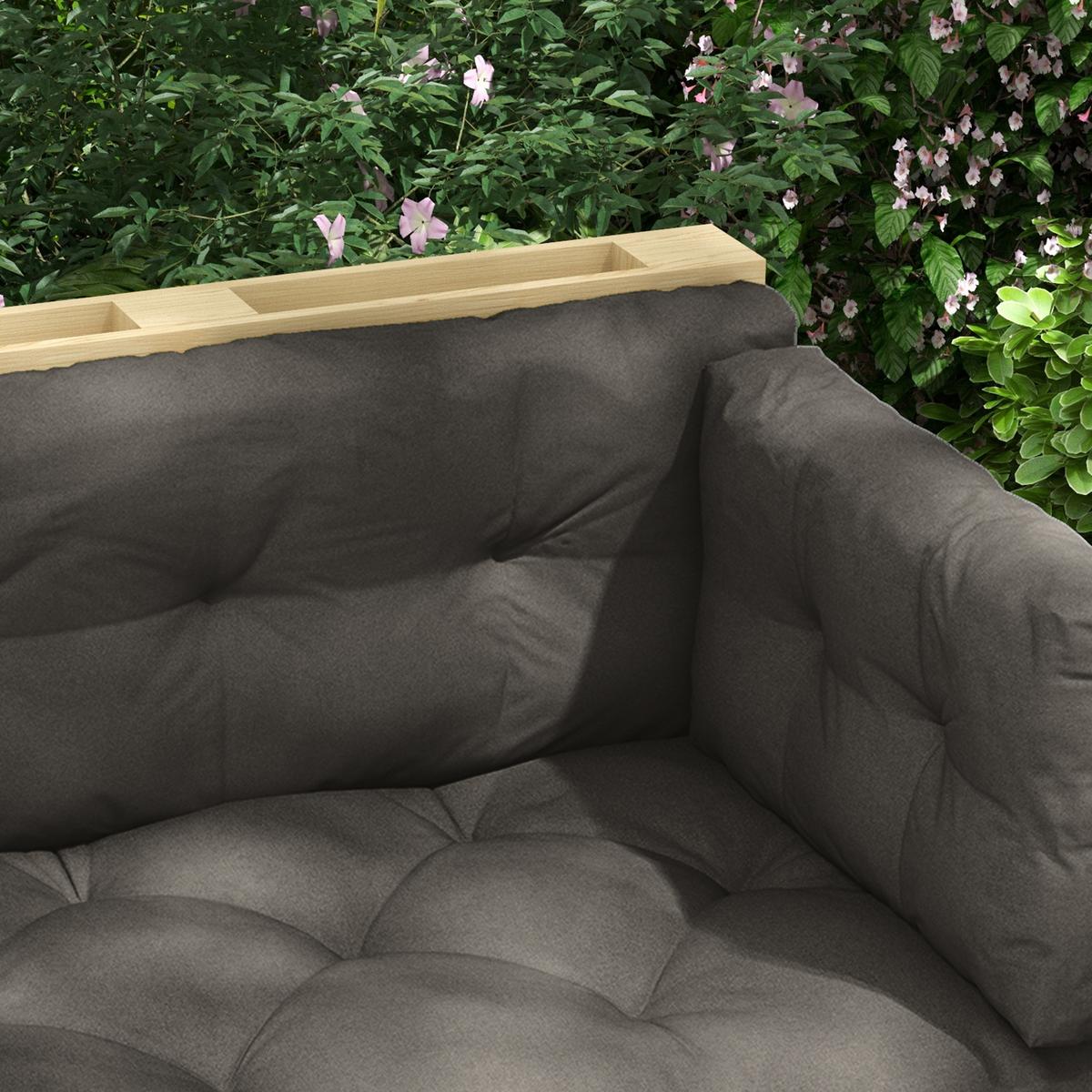 SITZKISSEN, Polyester, Dunkelgrau - Dunkelgrau, Kunststoff (80/12/120cm) - Outsunny