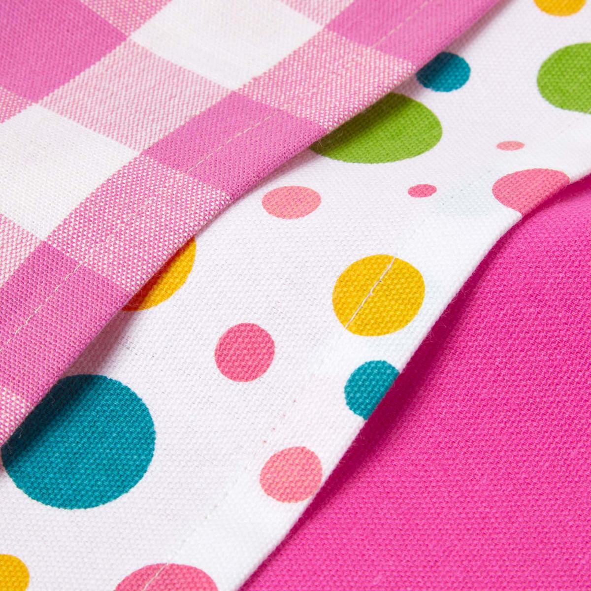 GESCHIRRTÜCHER Bunte Punkte, 3er-Set, 100% Baumwolle - Pink, Textil (50/70cm) - Homescapes