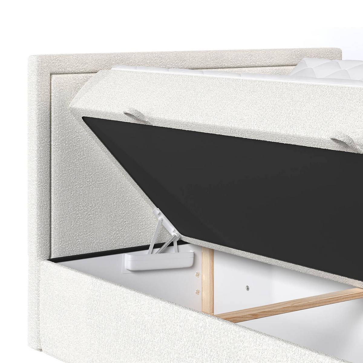 BOXBETT Jodan 160/200 cm Weiß im Baloo Stoff - Schwarz/Weiß, Holz/Holzwerkstoff (160/200cm) - AltaBeds