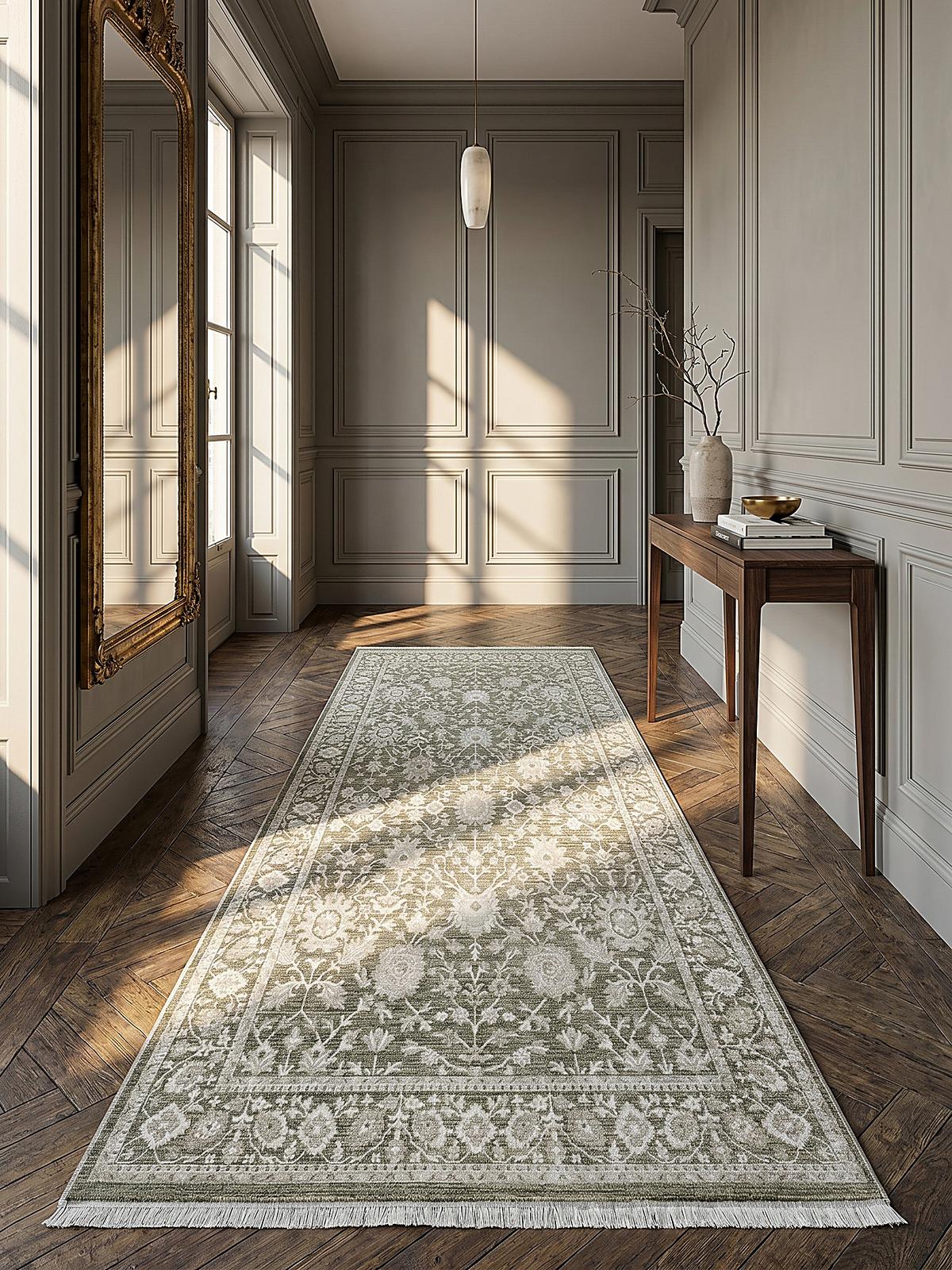 TEPPICHLÄUFER Orientalisch SCRIVIA Polypropylen Grün 80 x 300 cm - Grün, Textil (80/300cm) - KADIMA DESIGN