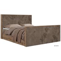 BOXBETT WOOD DUO 200/200 - Braun Cord - Topper Visco - H3 - Schwarz/Braun, Kunststoff/Textil (200/200cm) - MKS