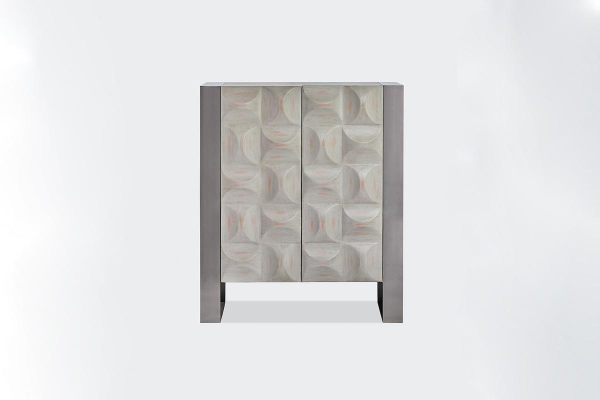 HIGHBOARD MARGO Grau Holz, Metall - Grau, Holzwerkstoff/Metall (100/120/40cm) - KAWOLA