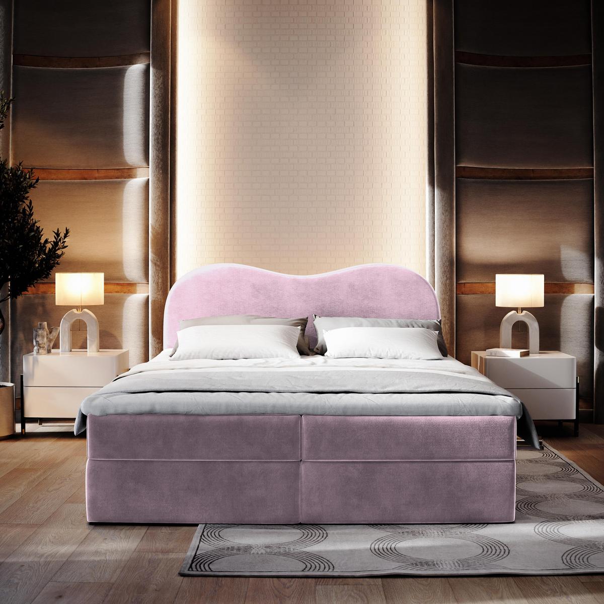 BOXBETT FLUVIA M 140x200 cm mit Matratze und Topper - Lila - Lila, Holz (140/200cm) - MASSENO