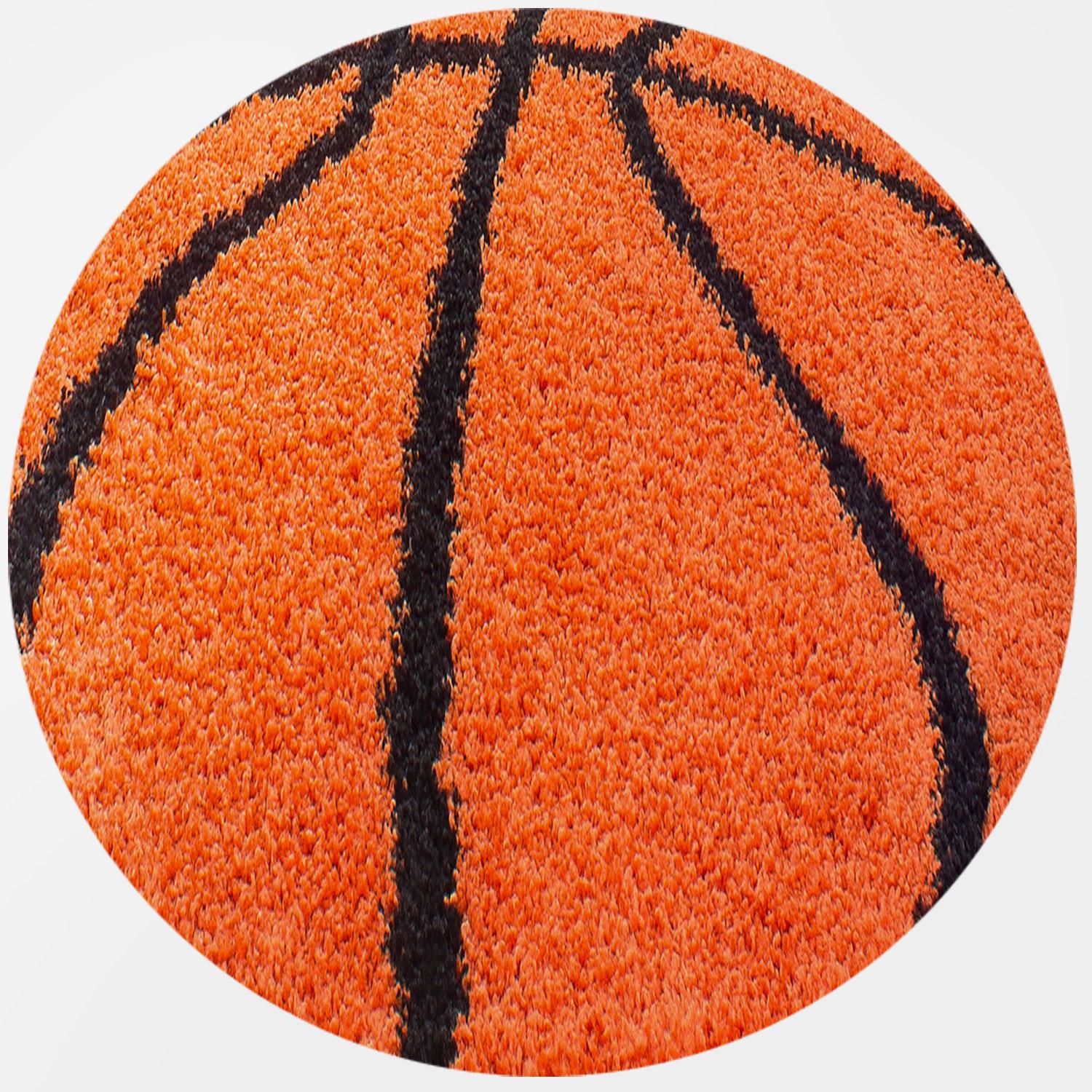 SPIELTEPPICH MATREI in Orange, mit Basketball-Motiv, Ø 120 cm - Orange, Textil (120/120cm) - KADIMA DESIGN