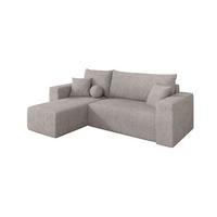 ECKSOFA mit Schlaffunktion Ottomane Links SENO-L 249x139x85 Hellgrau Velours - Hellgrau/Schwarz, Holzwerkstoff/Kunststoff (249/139cm) - ALTDECOR