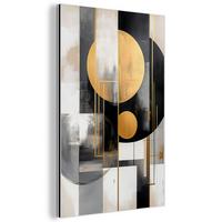 METALLBILD Abstrakt - Gold - Silber - Formen - Ästhetisch - Modern 20x30 cm - Goldfarben, Metall (20/30cm) - MuchoWow