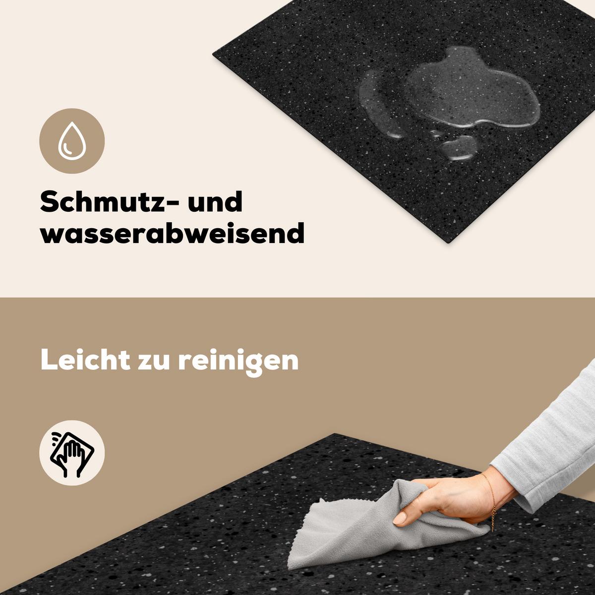HERDABDECKPLATTE Granit - Schwarz - Grau Abdeckung Ceranfeld 59x51 cm - Anthrazit, Kunststoff (59/51/0.2cm) - MuchoWow