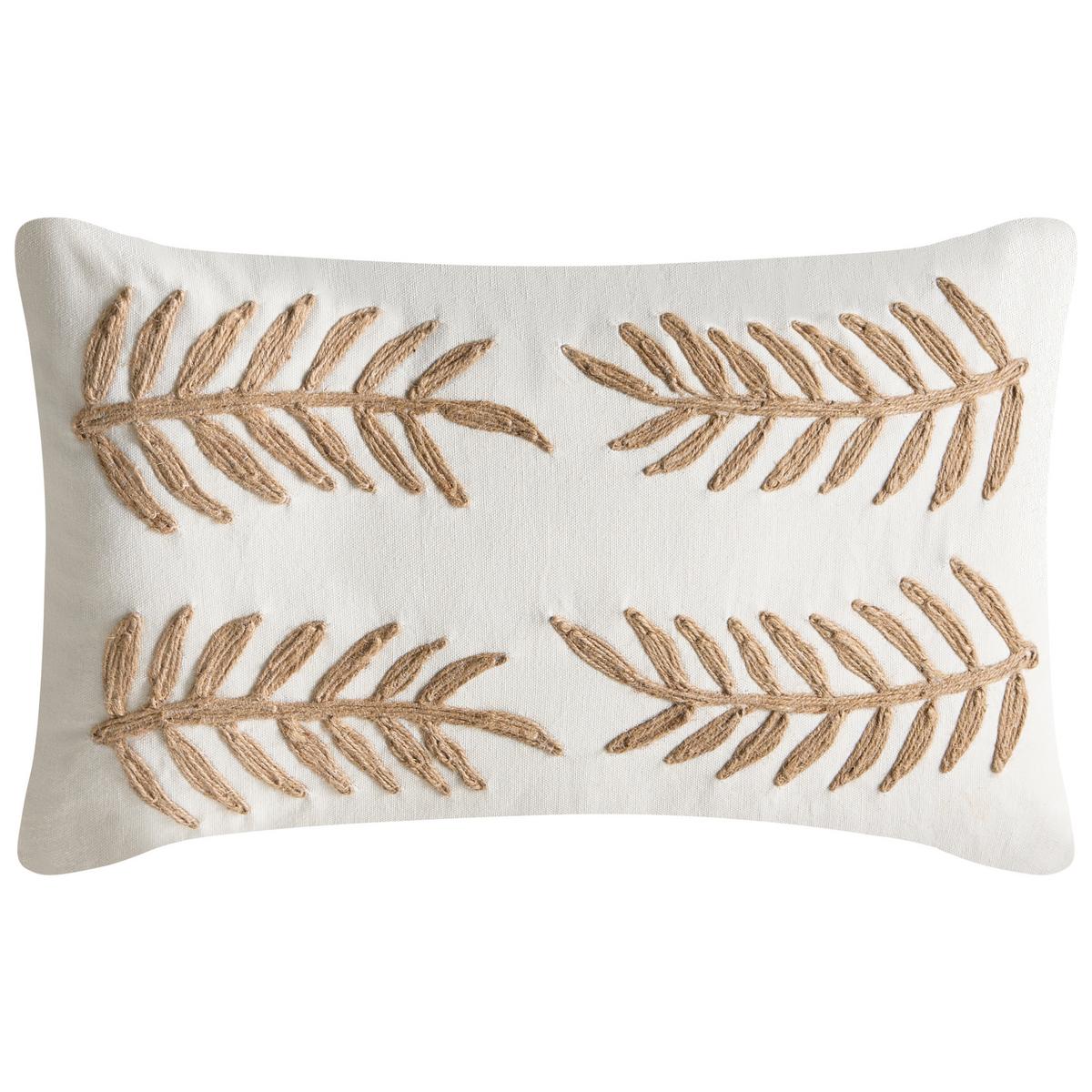 DEKOKISSEN 2er-Set Weiß 45/45 cm Garcinia - Weiß, Textil (45/45cm) - Beliani