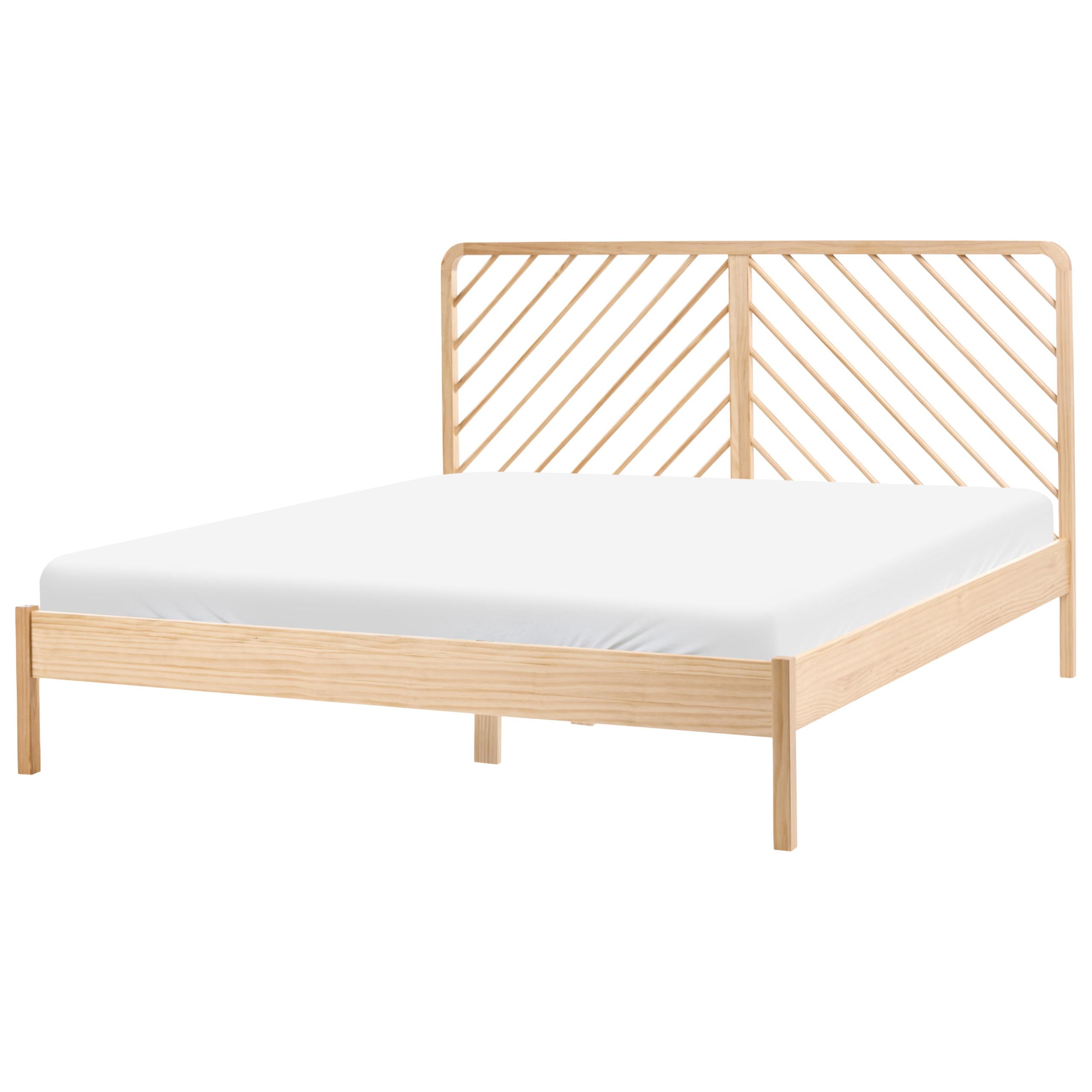 BETT mit Lattenrost 180/200 cm Kiefernholz Hellbraun Sephos - Hellbraun, Holz (180/200cm) - Beliani