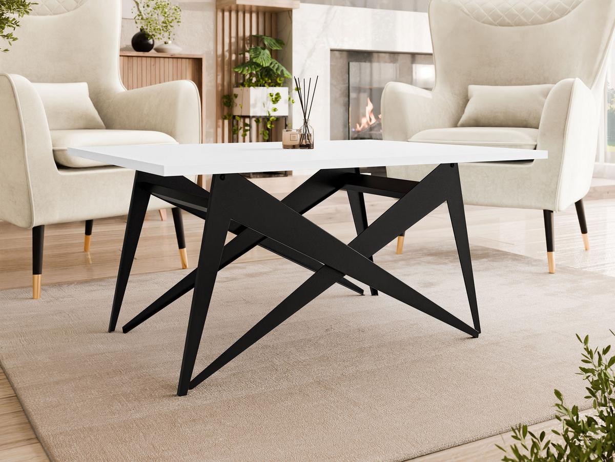 2-IN-1 COUCHTISCH UND ESSTISCH Xena - Schwarz/Weiß, Holzwerkstoff/Metall (70/90/45cm) - MIRJAN24