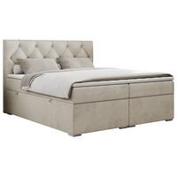 BOXBETT ALDA 140/200 Beige Velvet - H3 - Beige, Holz/Textil (140/200cm) - MKS