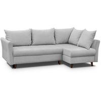 ECKSCHLAFSOFA Neron mit 2 Bettkasten und Beine in Wengefarbe, Hellgrau, rechts - Wengefarben/Hellgrau, Textil (233/148cm) - Beautysofa