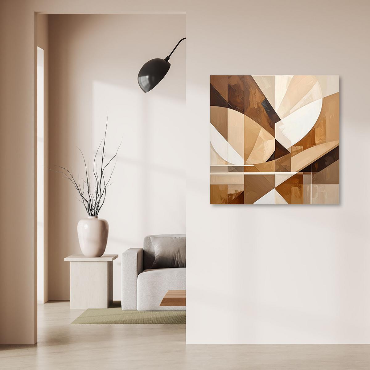 LEINWANDBILD 3D und geometrisch 50x50cm - Beige, Textil (50/50cm) - Feeby
