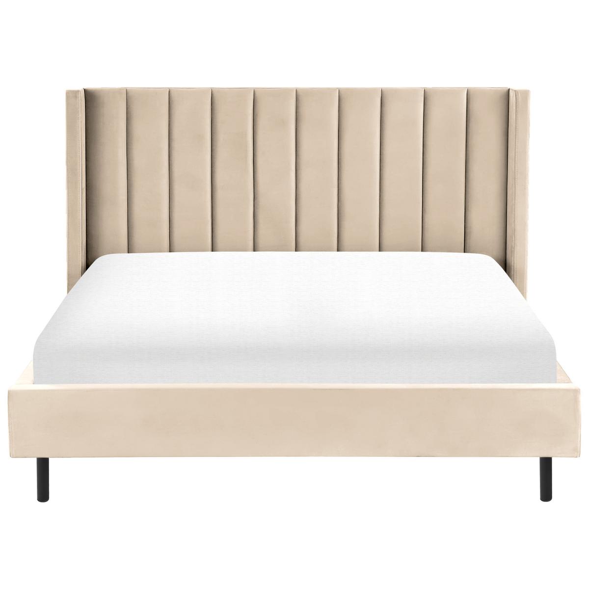 BETT mit Lattenrost 180x200 cm Beige Villette - Beige, Textil (180/200cm) - Beliani