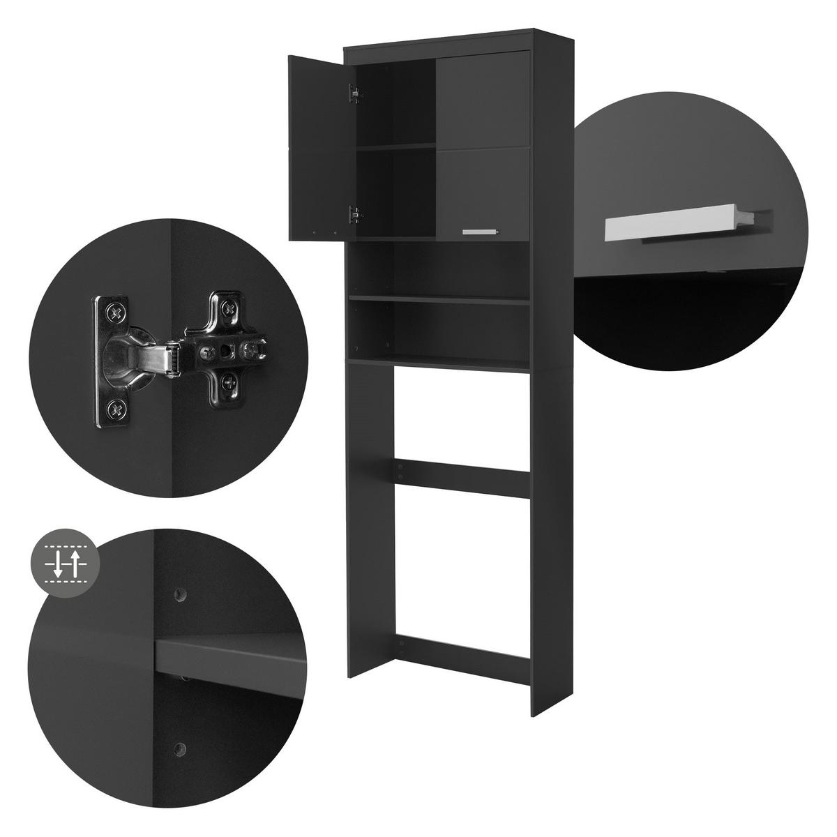 WASCHMASCHINENSCHRANK 187,5x63 cm Dunkelgrau - Grau, Holzwerkstoff (24/187.5/63cm) - ML-DESIGN