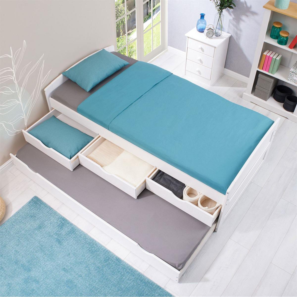 FUNKTIONSBETT JESSY 90x190 cm weiß - Weiß, Holz (98/63/194cm) - IDIMEX