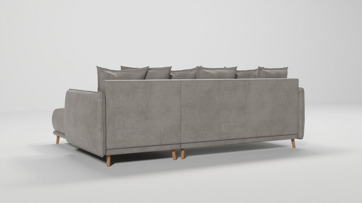 ECKSOFA Chroma Dunkelbeige Luxusmicrofaser - Beige/Braun, Holz/Textil (238/170cm) - S-Style Möbel