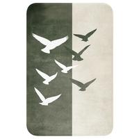 WC-VORLEGER Japandi - Vogel - Grün WC Teppich 40x60 cm - Olivgrün, Textil (40/1cm) - OnlyWow