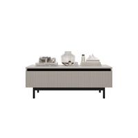 COUCHTISCH Selene Kaschmir matt 109 cm mit Metallrahmen - Kaschmir/Schwarz, Holzwerkstoff/Metall (50/109/39cm) - Meble Lindner