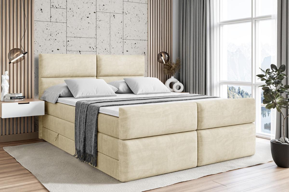 BOXSPRINGBETT BOXI3-Z KING - 120x200 - H3/H4 - Beige - Beige, Holzwerkstoff (120/200cm) - ALTDECOR