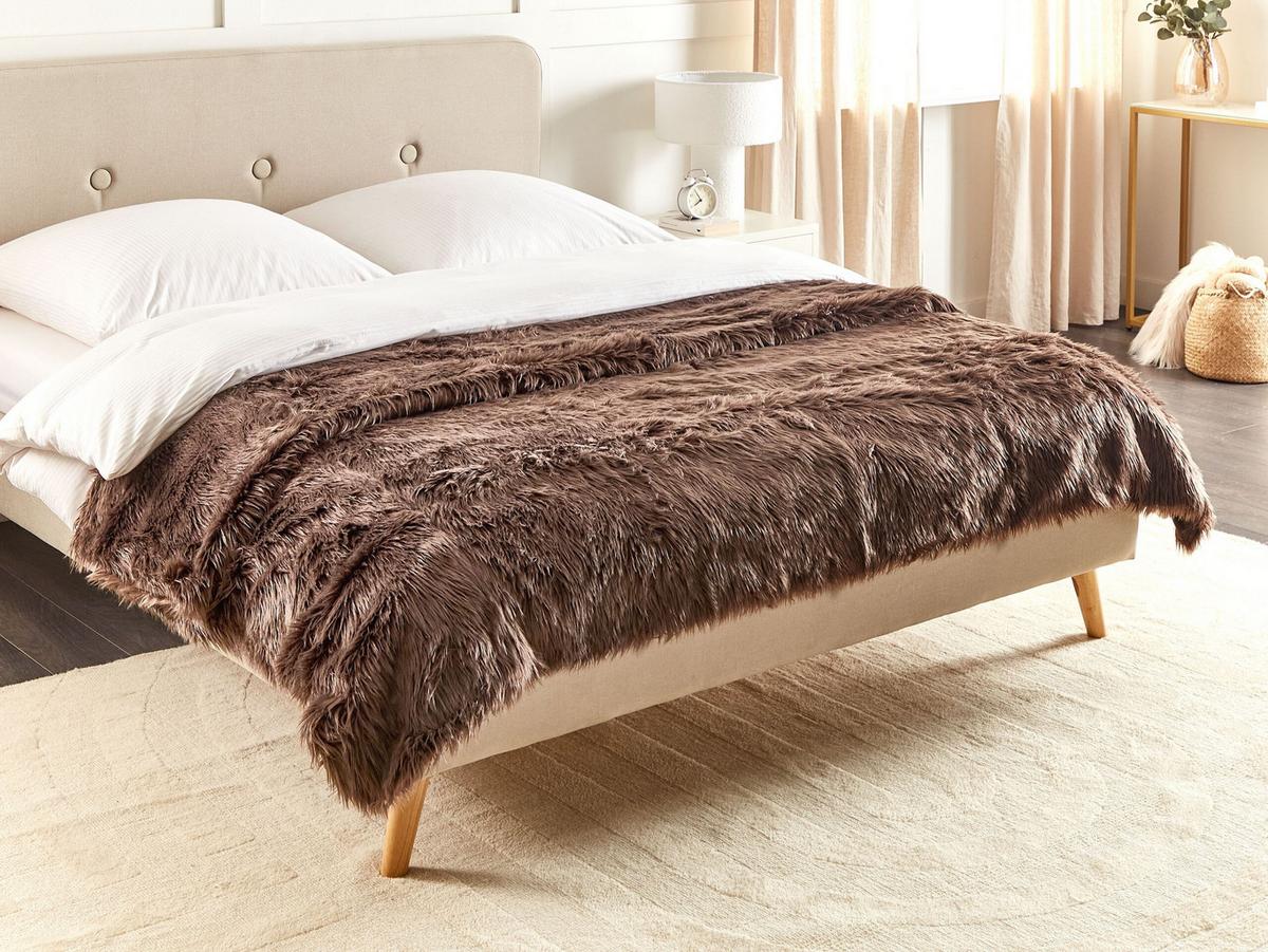 TAGESDECKE Braun 200 x 220 cm Delice - Braun, Keramik (200/220cm) - Beliani