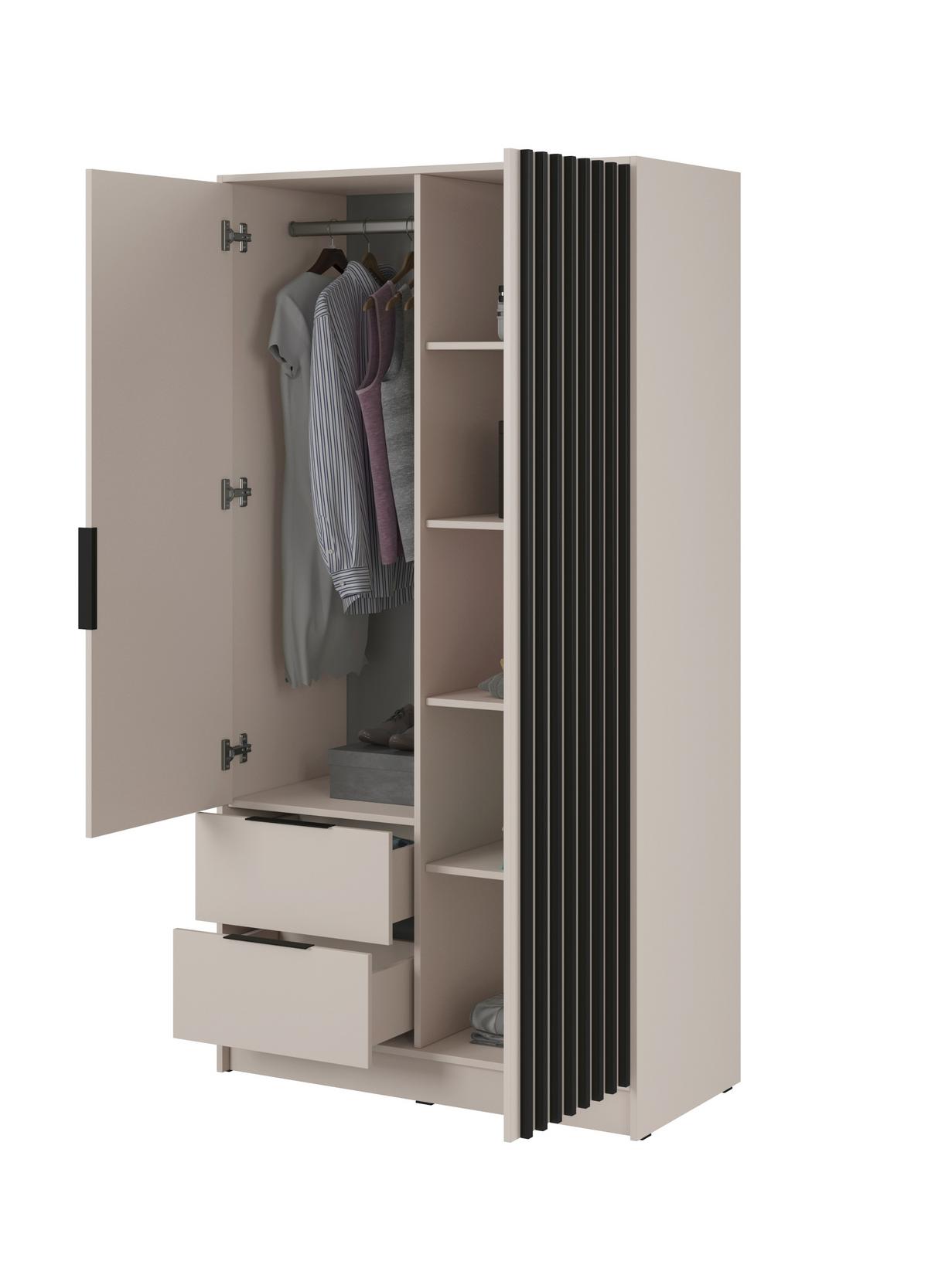 DREHTÜRENSCHRANK NELIANA 105/200/51 cm 2-türig Kaschmir - Kaschmir, Holzwerkstoff (105/200/51cm) - MASSENO