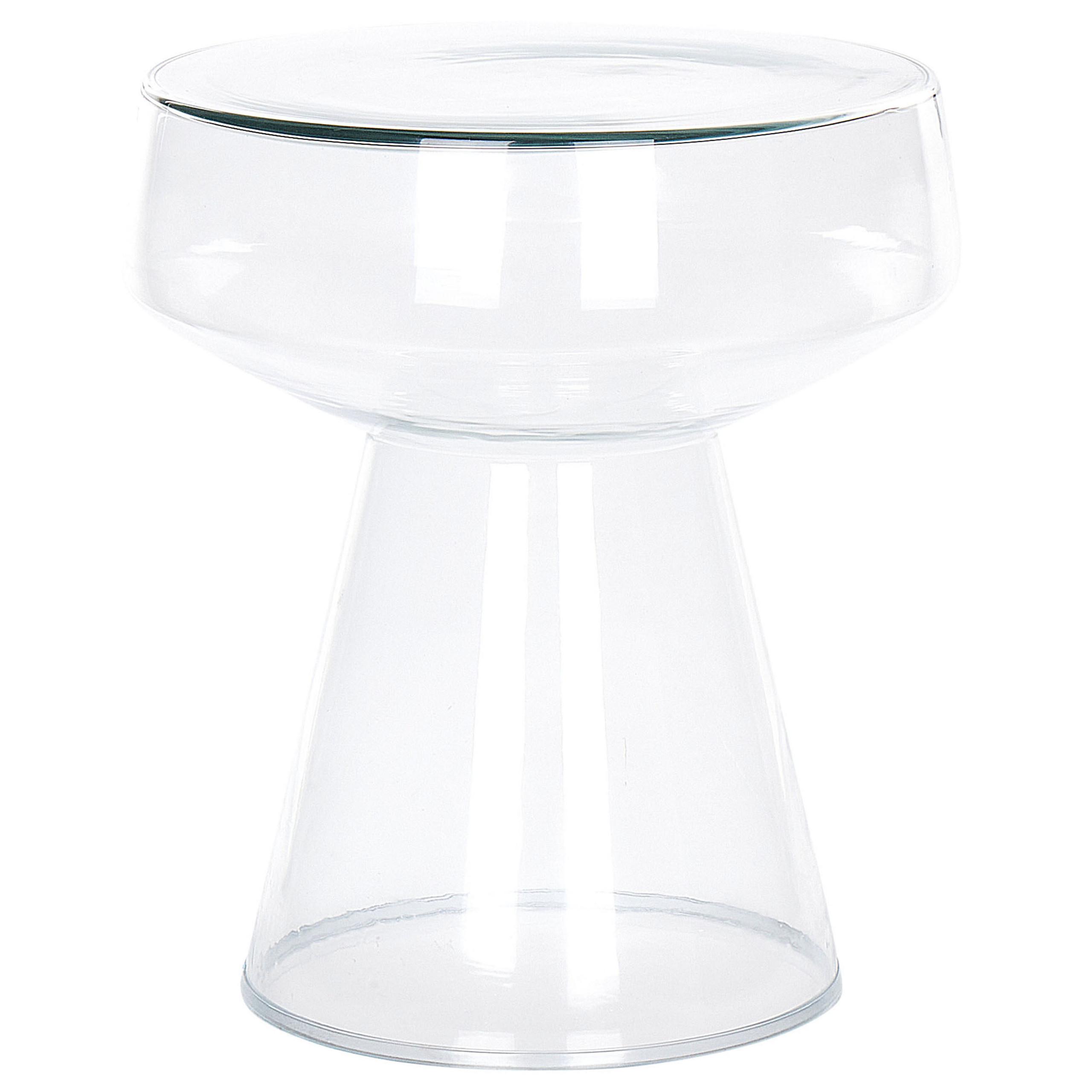 BEISTELLTISCH Glas transparent rund 37 cm Laguna - Transparent, Glas (37/37/43cm) - Beliani