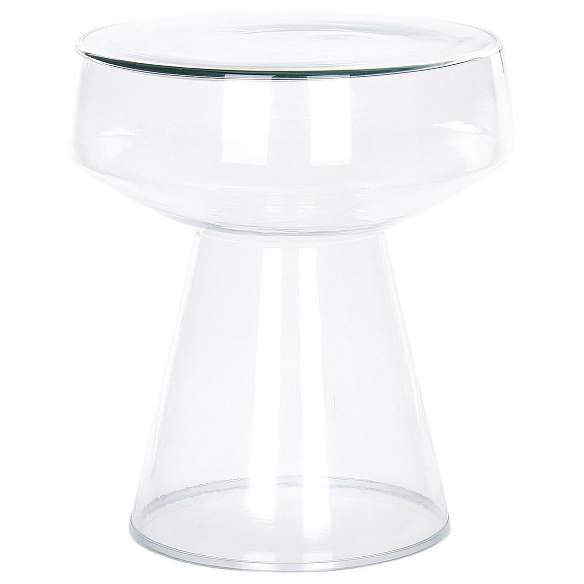 BEISTELLTISCH 2er-Set Glas transparent rund Laguna/Caldera - Transparent, Glas (37/37/43cm) - Beliani