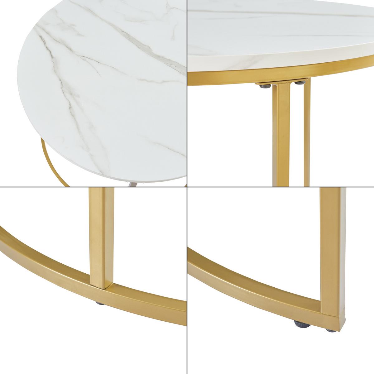 COUCHTISCH Christchurch 2er-Set - Weiß, Holzwerkstoff (80/80/45cm) - [en.casa]