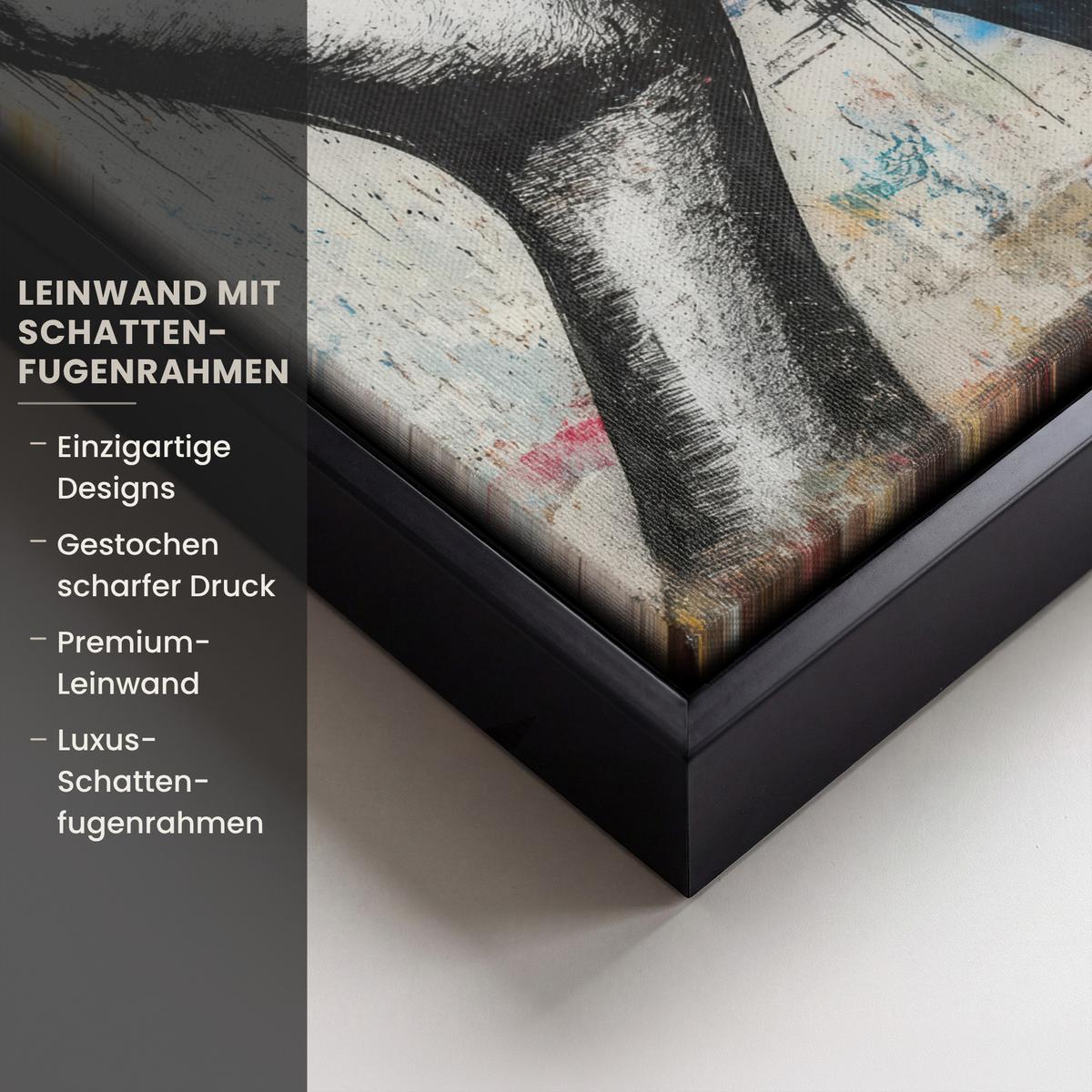 LEINWAND Bilder mit Rahmen - Hände - Herz - Straßenkunst - Graffiti - 20x30 - Multicolor, Textil (20/30cm) - MuchoWow