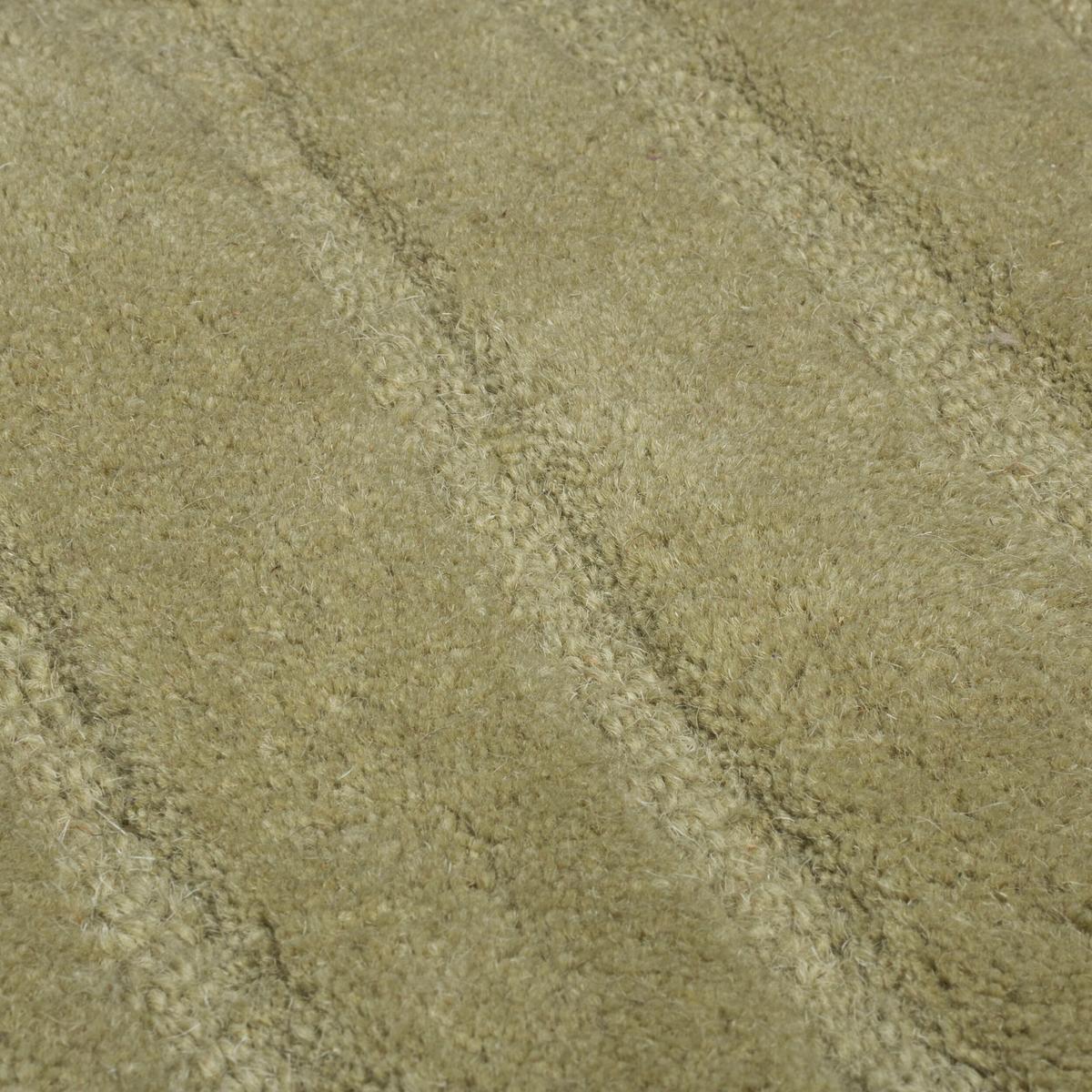 WOLLTEPPICH LEVEN, abstrakt, Olivegrün, Ø 160 cm - Grün, Textil (160/160cm) - KADIMA DESIGN